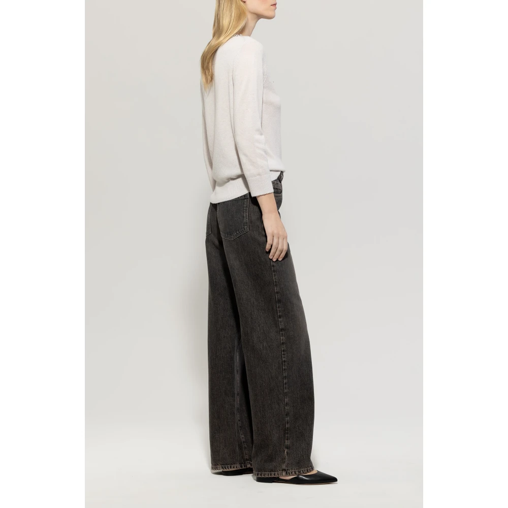 LUISA CERANO Wideleg Tencel Denim Broek Vintage Look Gray Dames