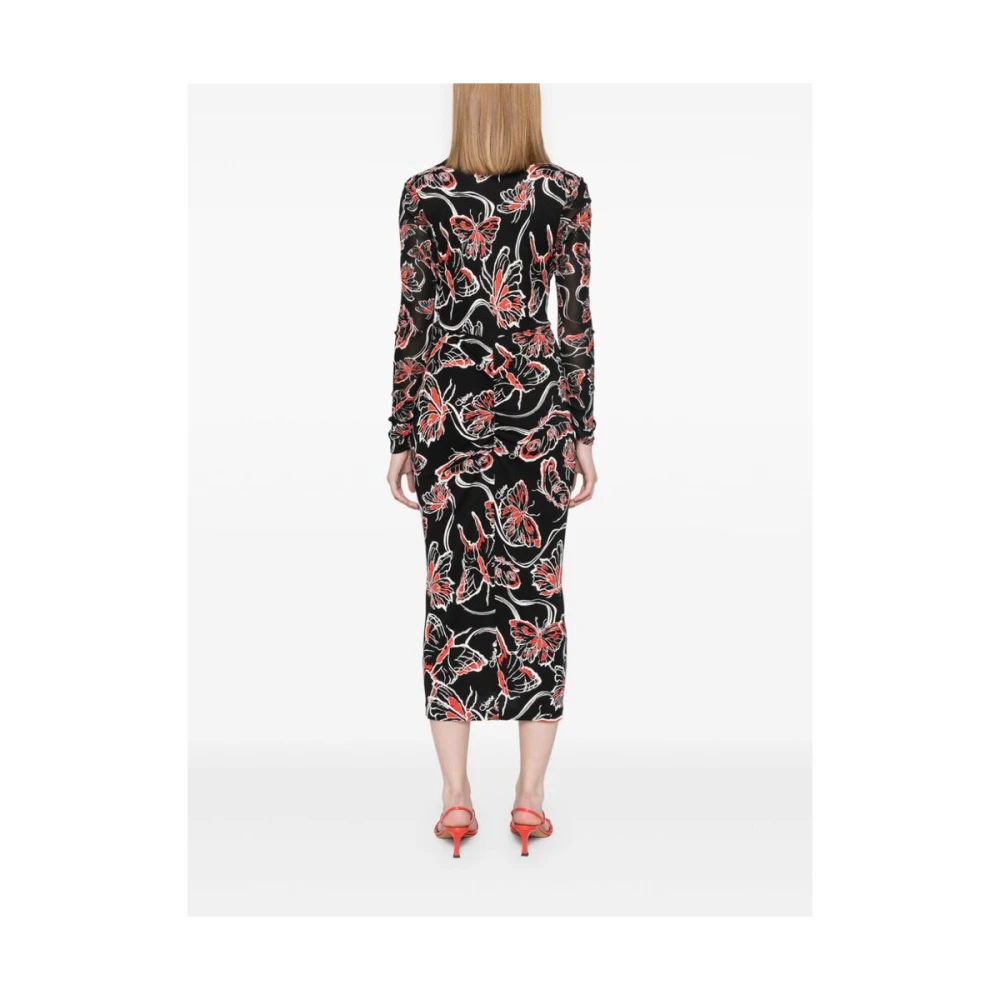 Diane Von Furstenberg Bloemenprint V-hals Jurk Multicolor Dames