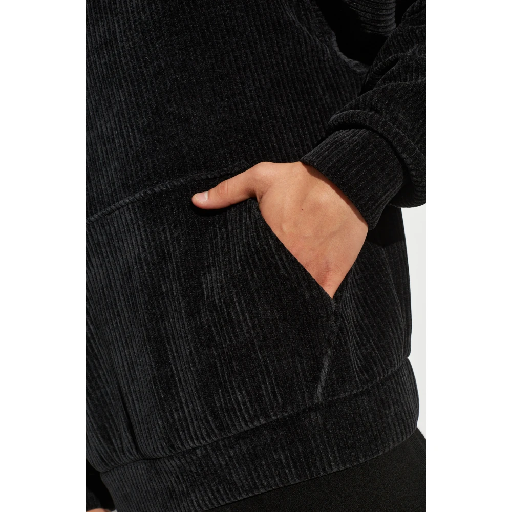 Emporio Armani Ribbed Hoodie Black Heren