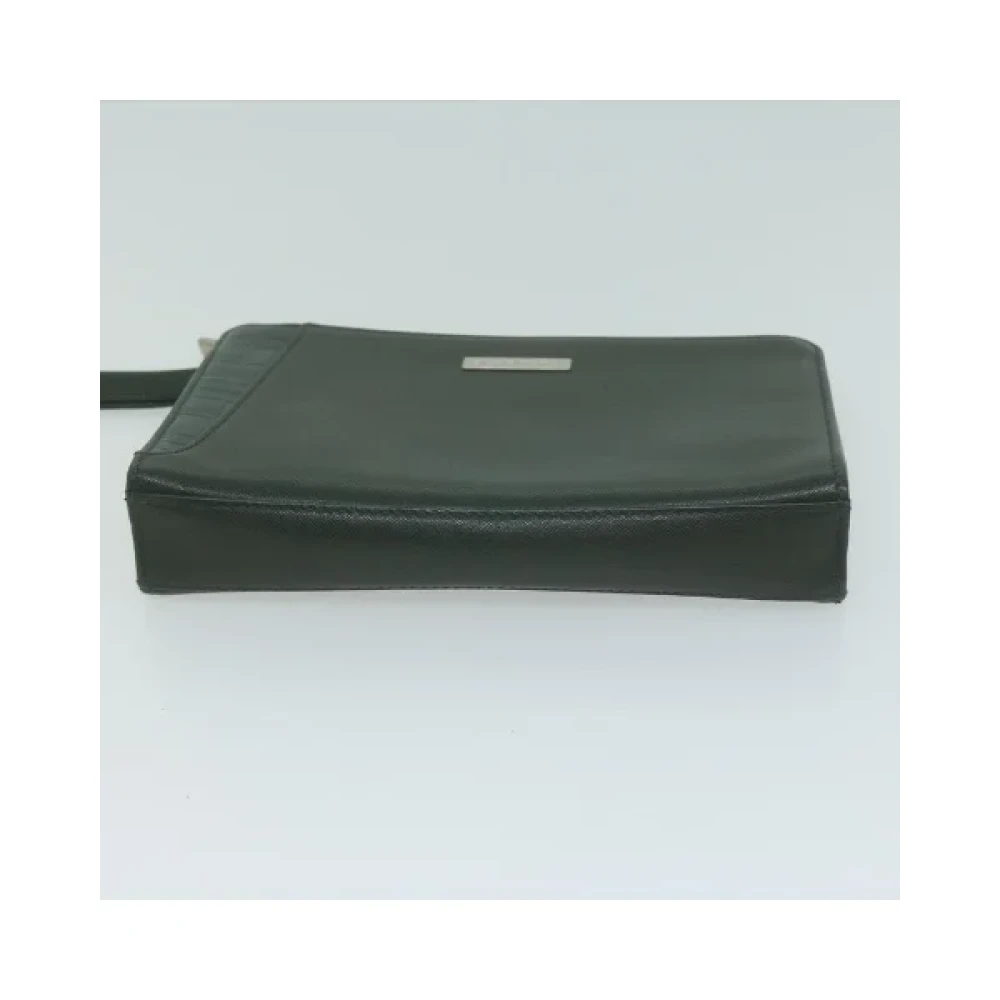 Burberry Vintage Pre-owned Leather clutches Green Dames