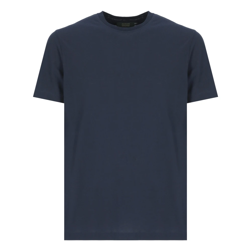 Zanone Blauw Katoenen T-shirt en Polo Blue Heren