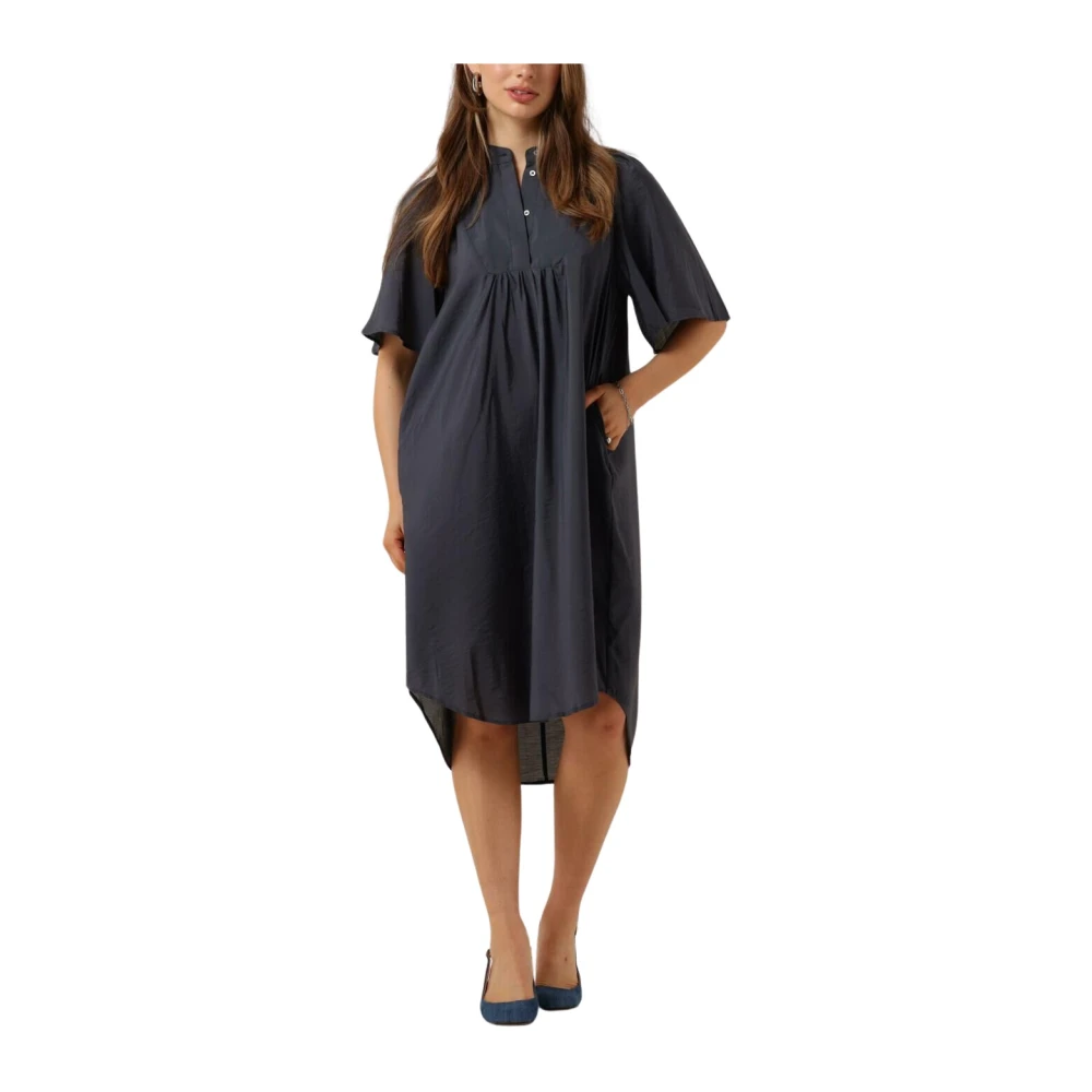 Co'Couture Blauwe Midi Jurk Callum Volume Blue Dames