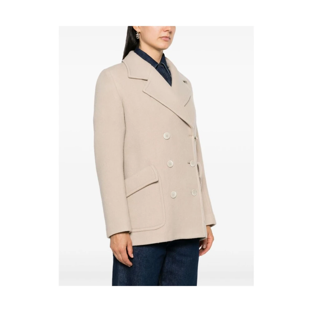 Fay Beige Wol-Kasjmier Jas Beige Dames