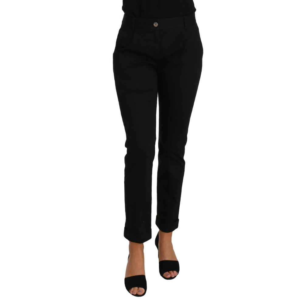 Dolce & Gabbana Women's Black Slim-Fit Trousers, S, Dress Trousers