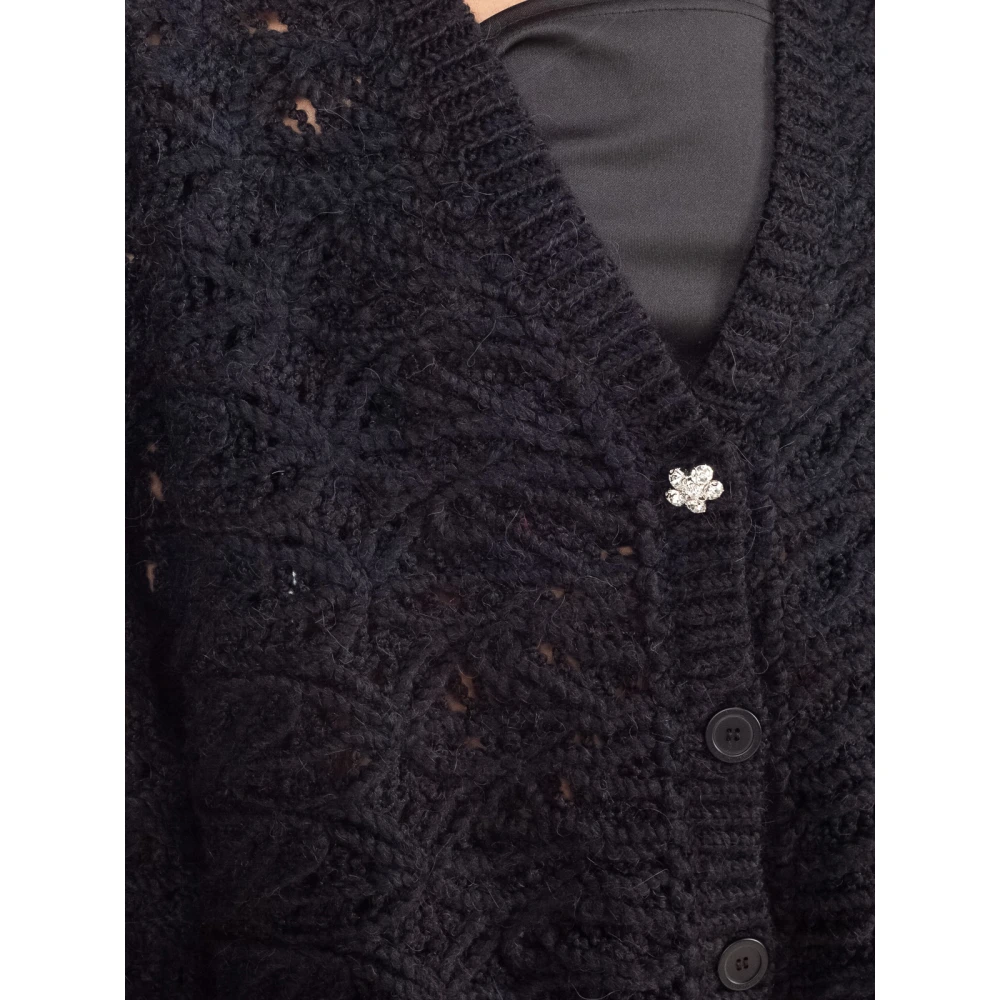 Semicouture Chunky Gebreide Kabelvest Lou Zwart Black Dames