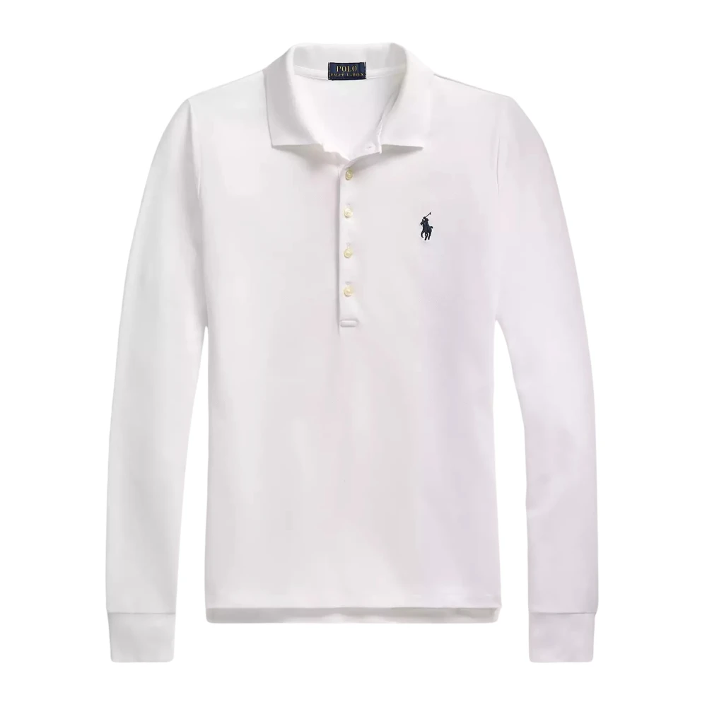 Ralph Lauren Katoenen witte longsleeve met logo White Dames