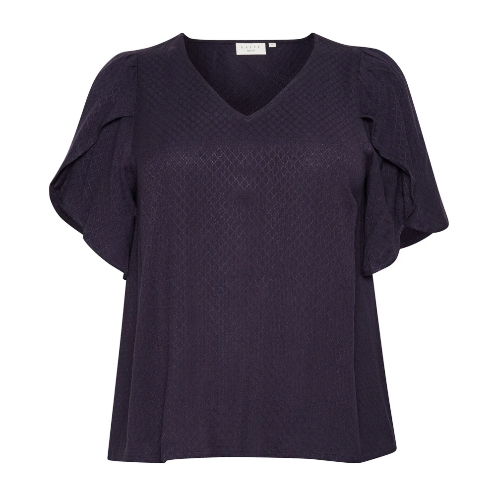 Kaffe Curve Paarse Dawn Blouse met Ruchedetails Purple Dames