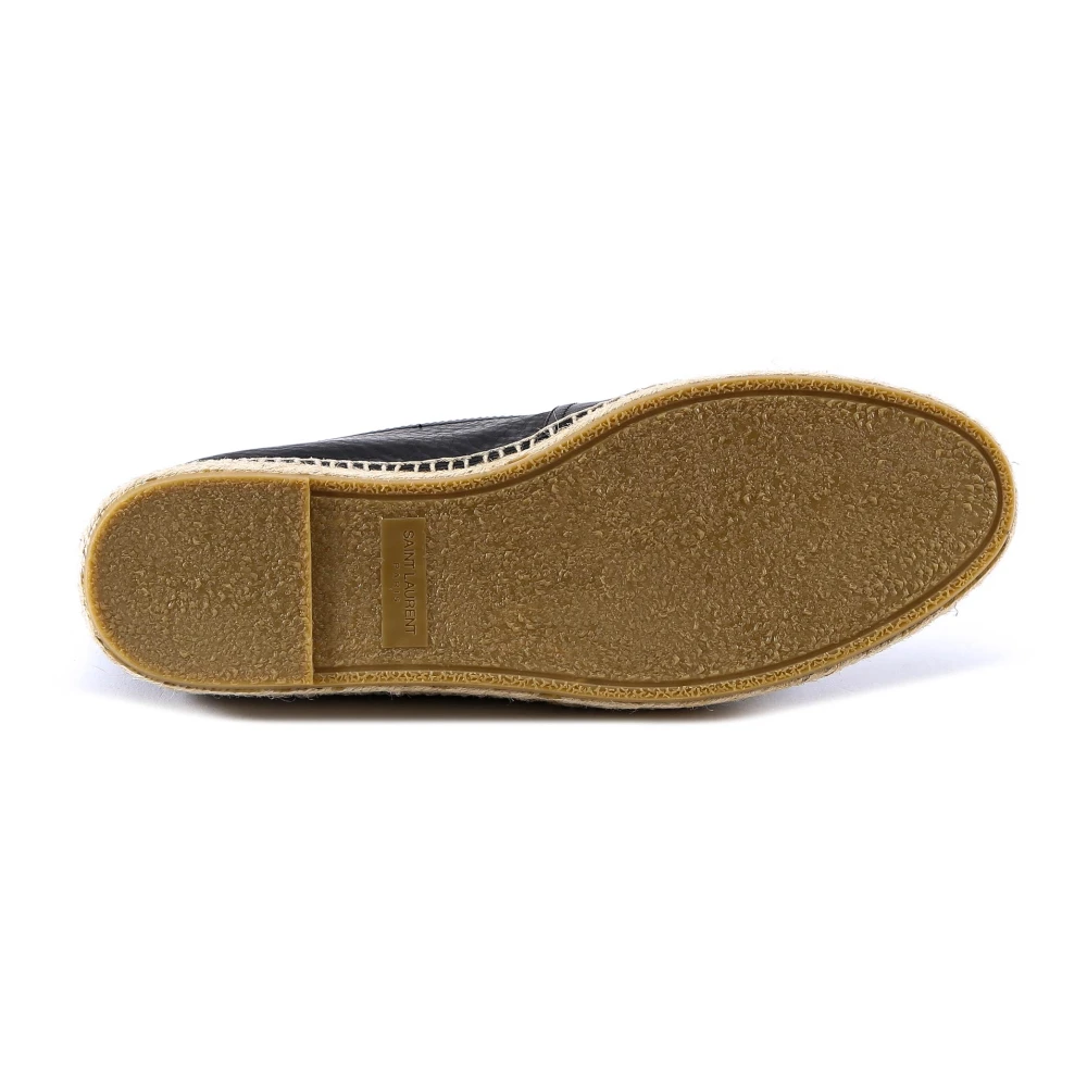 Saint Laurent Geborduurde leren espadrilles Black Heren