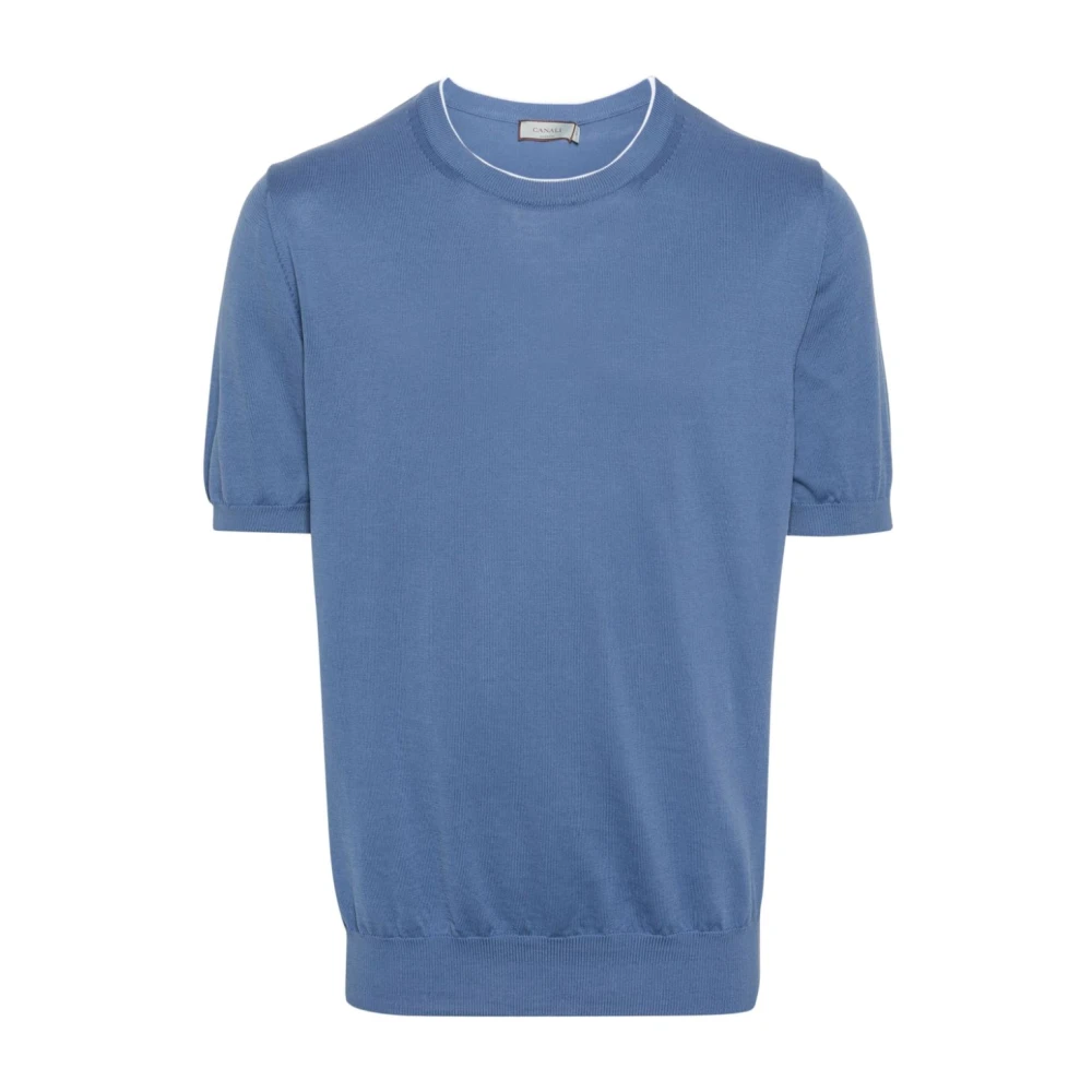 Canali T-Shirts Blue Heren