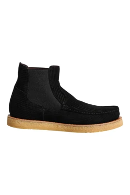 Svarta Mocka Slip On Ankelboots