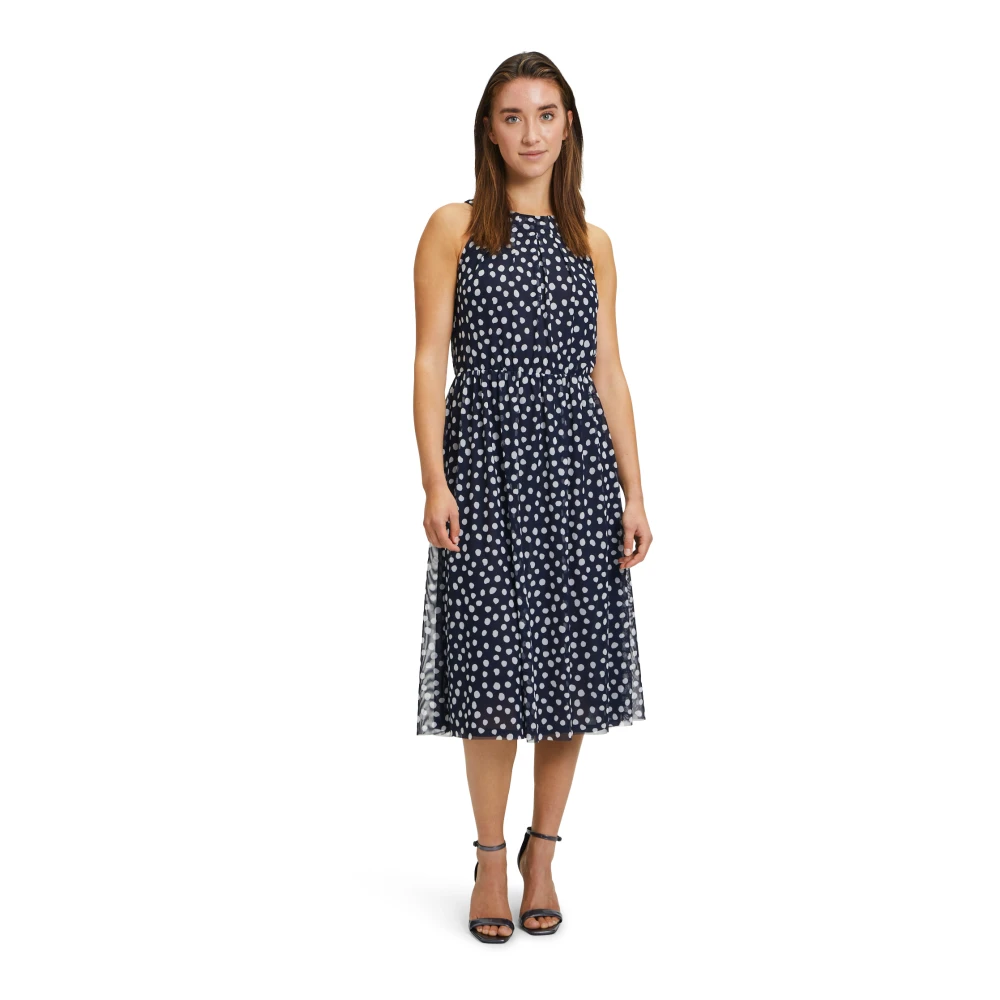 Betty & Co Polka Dot Mouwloze Midi Jurk Multicolor Dames