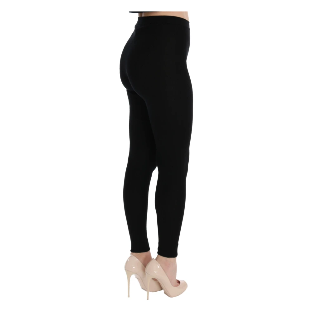 Dolce & Gabbana Elegante Zwarte Kasjmier Broek Black Dames