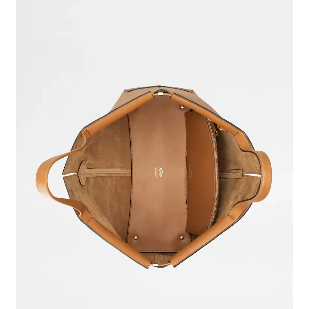 TOD'S Bruin Leren Winkel Tas Brown Dames