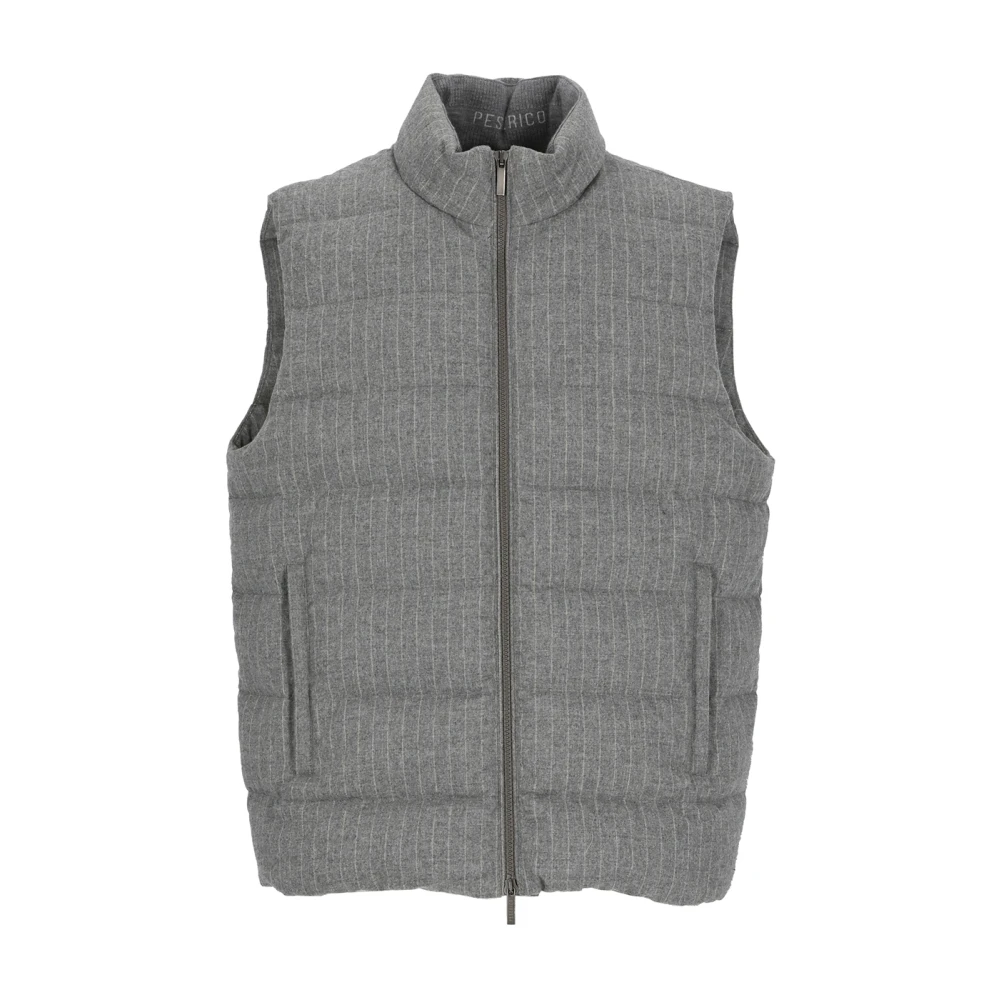 PESERICO Grijze Gewatteerde Vest voor Mannen Gray Heren