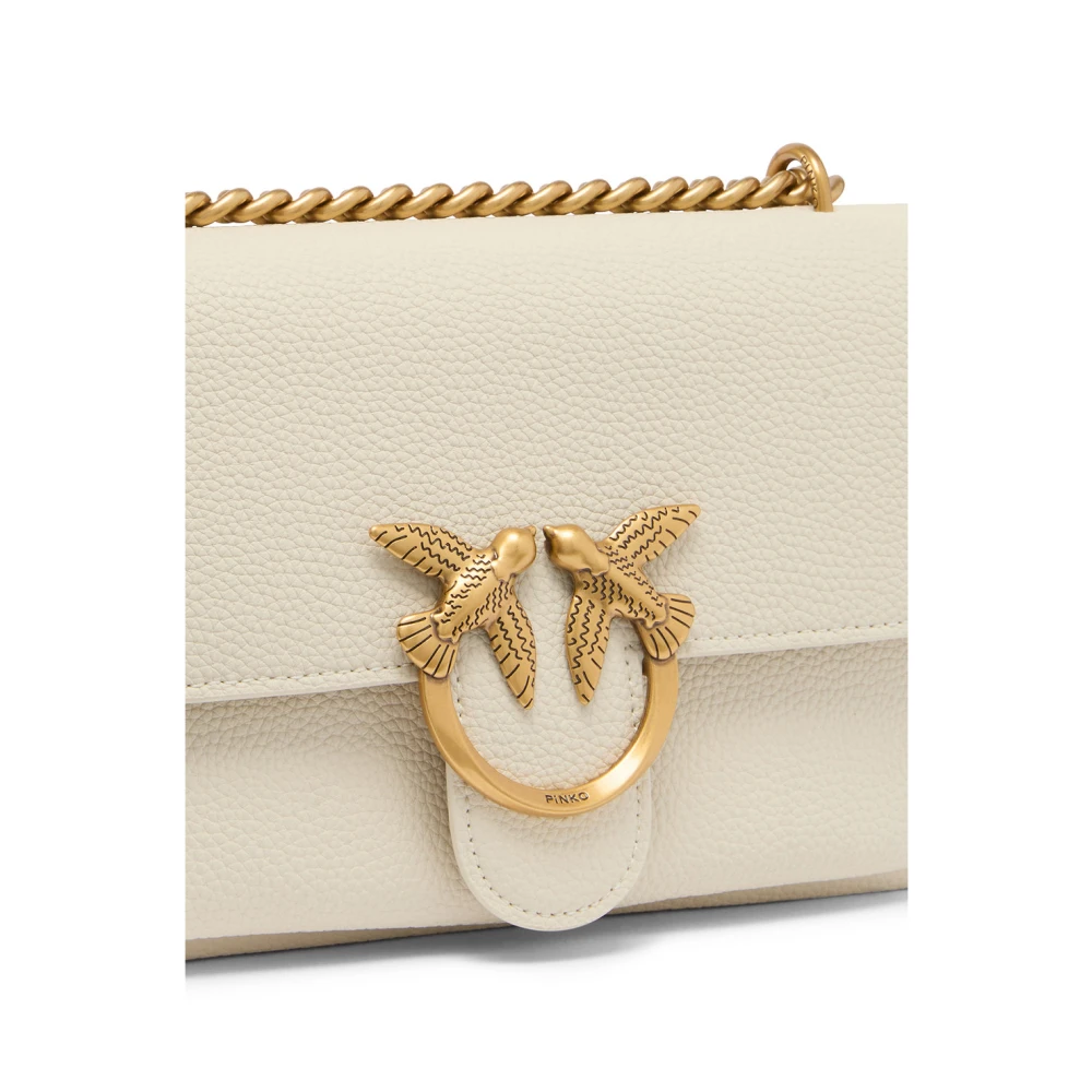 pinko Zachte Mini Pelle Bianc Tas White Dames