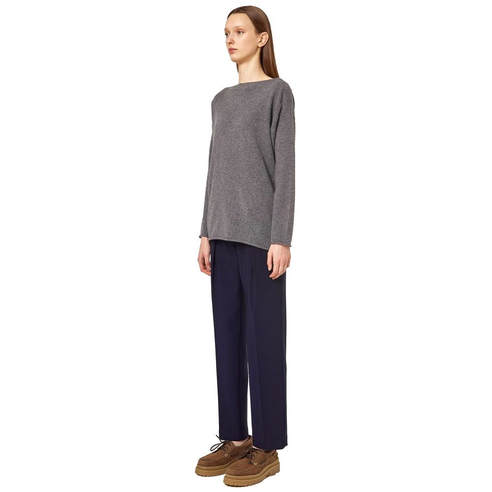Alpha Studio Grijze Kasjmier Boothals Trui Gray Dames