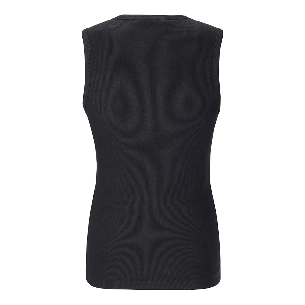 JW Anderson Ribtop met geborduurd logo Black Dames