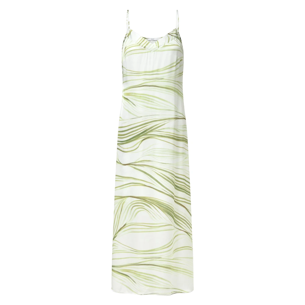 Peserico Green Elegant Printed Dress - Female - Midi Dresses - L - Dresses