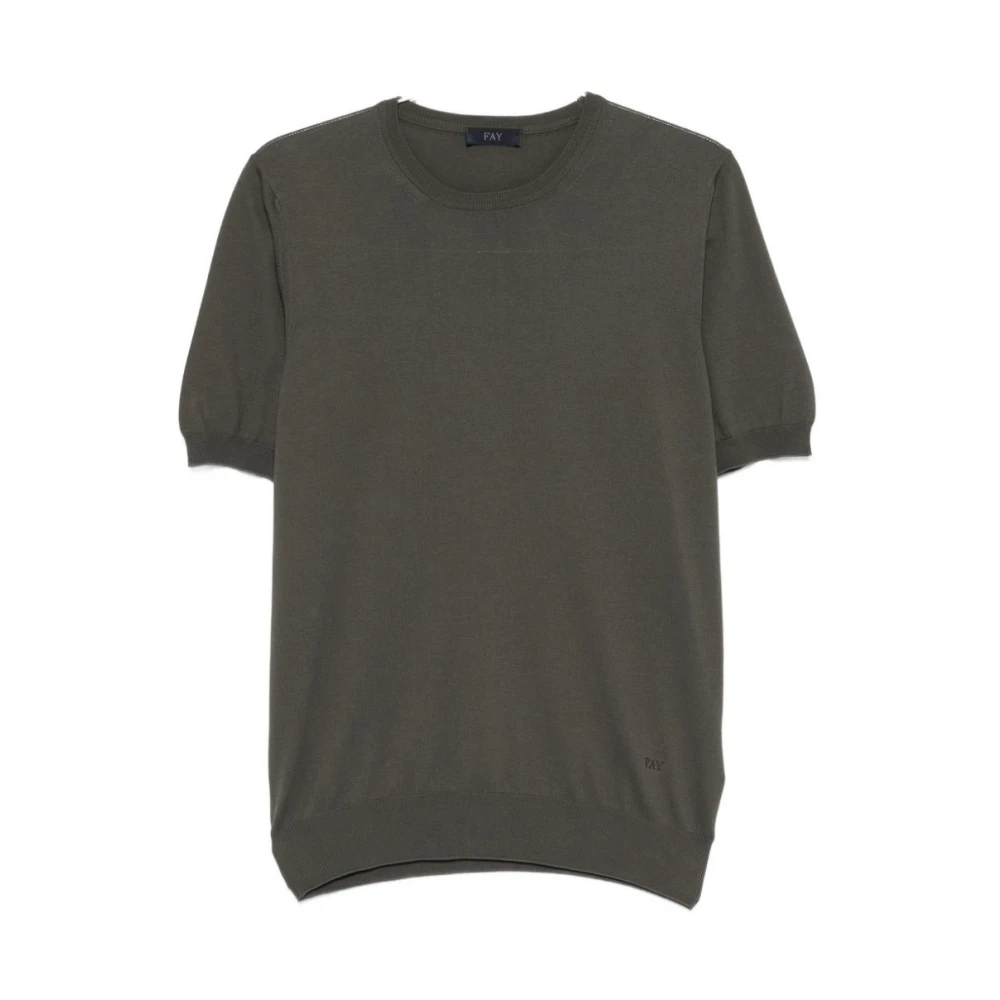 Fay Men's Green T-Shirts, Xl, Crew Neck T-Shirt