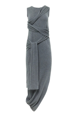 charcoal-grey-draped-sleeveless-dress