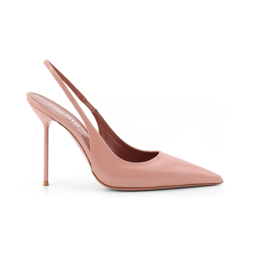 Patent skinn slingback stiletthæl