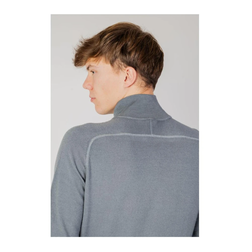 Hugo Boss Wollen Gebreide Vest Gray Heren
