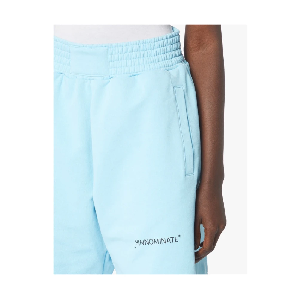 Hinnominate Katoenen Bermuda Shorts met Logo Print Blue Dames