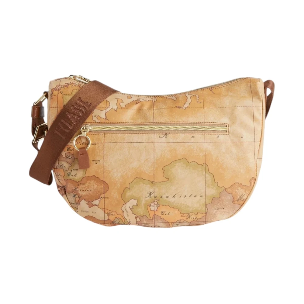 Alviero Martini 1a Classe Halvemaan Schoudertas Geo Classic Beige Dames