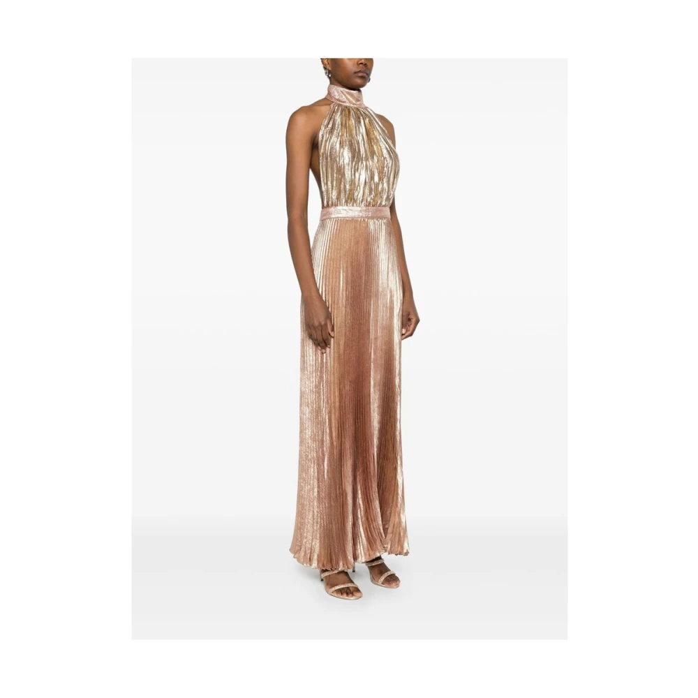 L'idée Gouden Metallic Halterjurk Yellow Dames