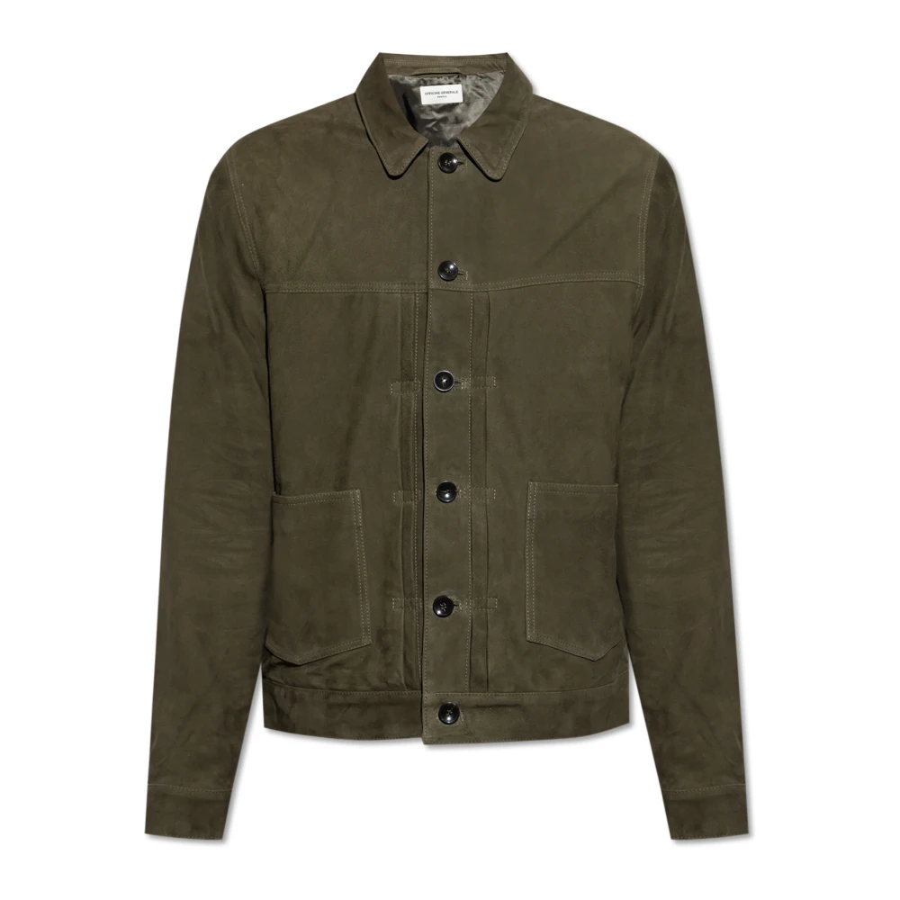 Officine Générale Leren jas Green Heren