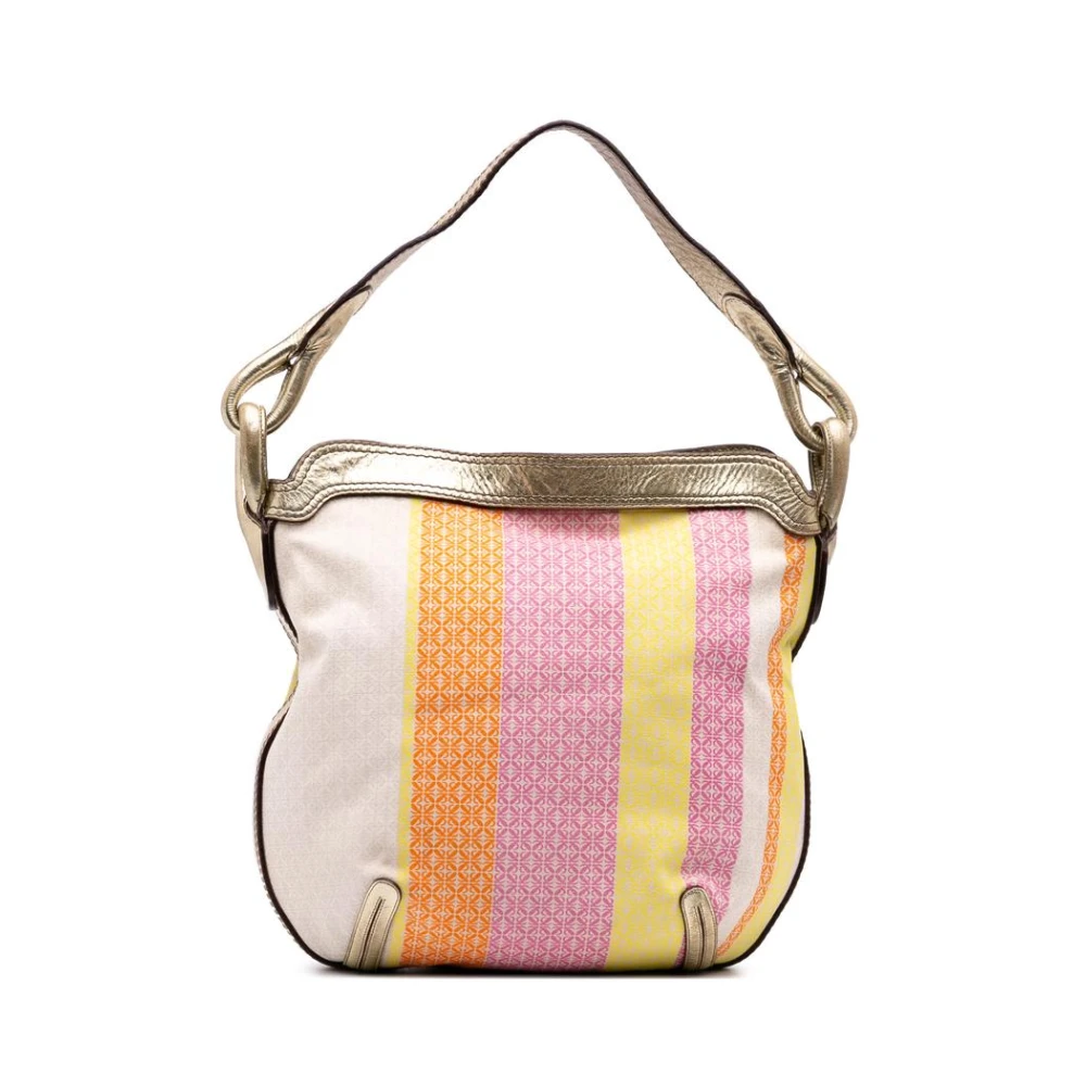 Loewe Pre-Owned Women's Pre-Owned Striped Pattern Fabric Hobo Style Bag With Shoulder Strap