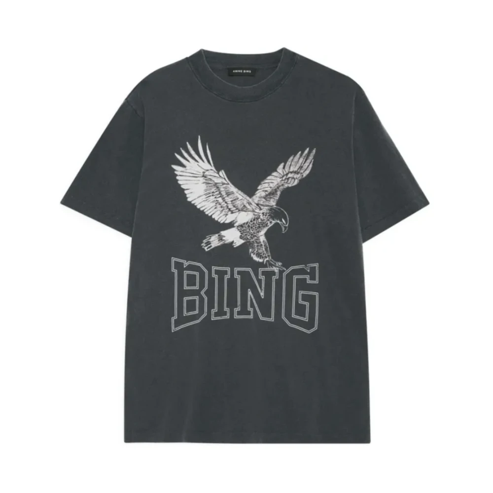 Anine Bing Lili Tee Retro Eagle Black Dames
