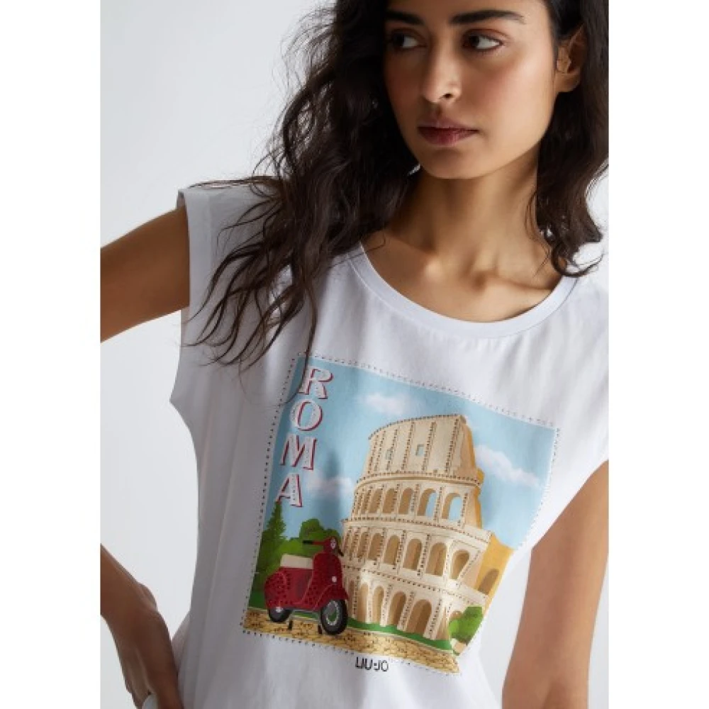 Liu Jo Europese Stad-geïnspireerde T-shirt Collectie White Dames