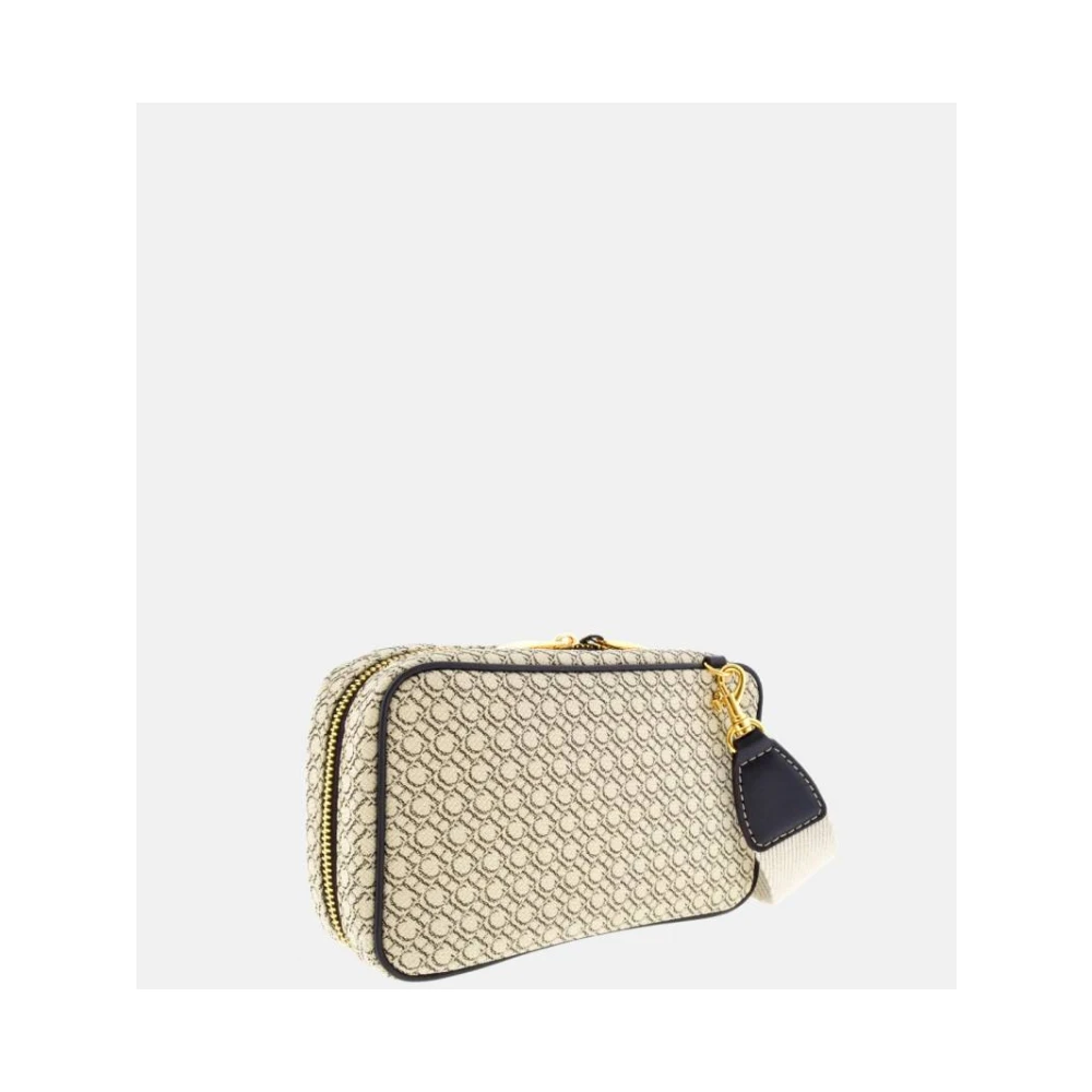 Carolina Herrera Canvas Schoudertas met Leren Afwerking Beige Dames