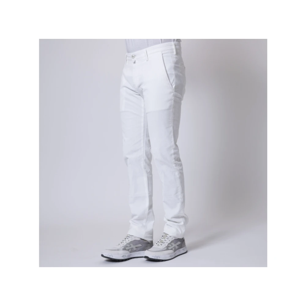 Jacob Cohën Witte Corduroy Slim Fit Broek Bobby White Heren