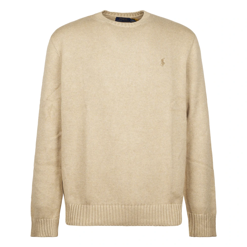 Polo Ralph Lauren Men's Beige Round-Neck Knitwear, L, Jumpers