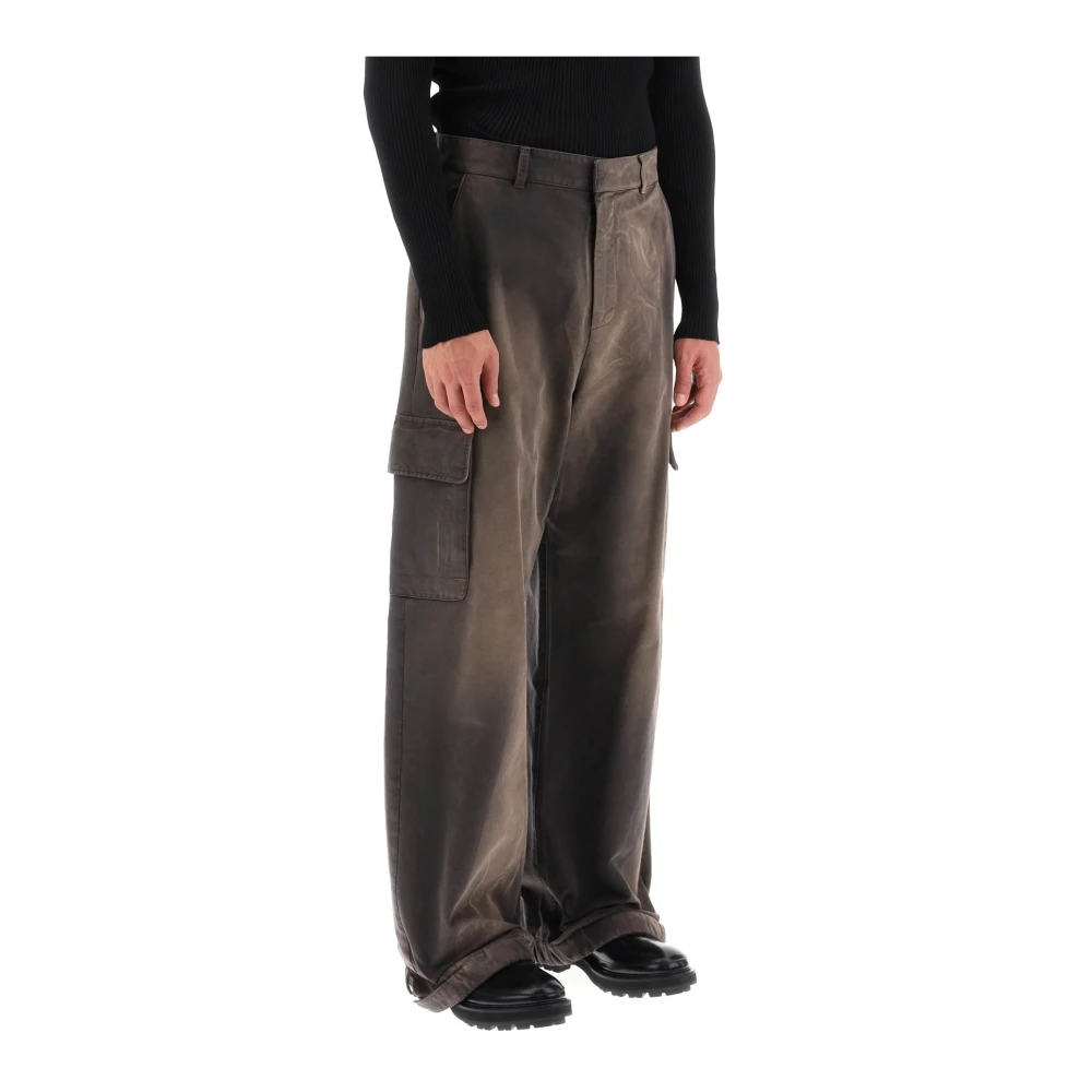 Off White Wide Trousers Brown Heren