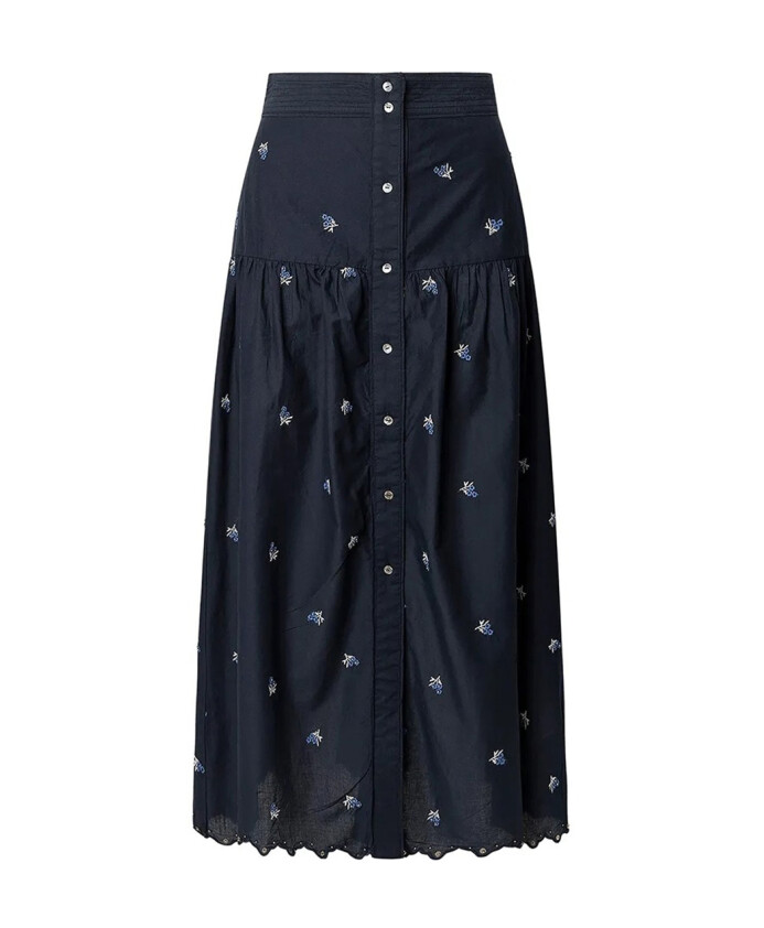 jupe-midi-bleue-brodee