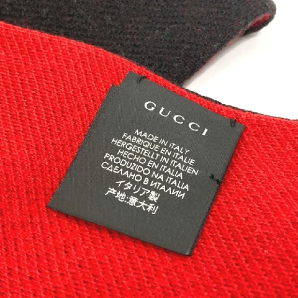 Gucci Vintage Pre-owned Wool scarves Black Heren