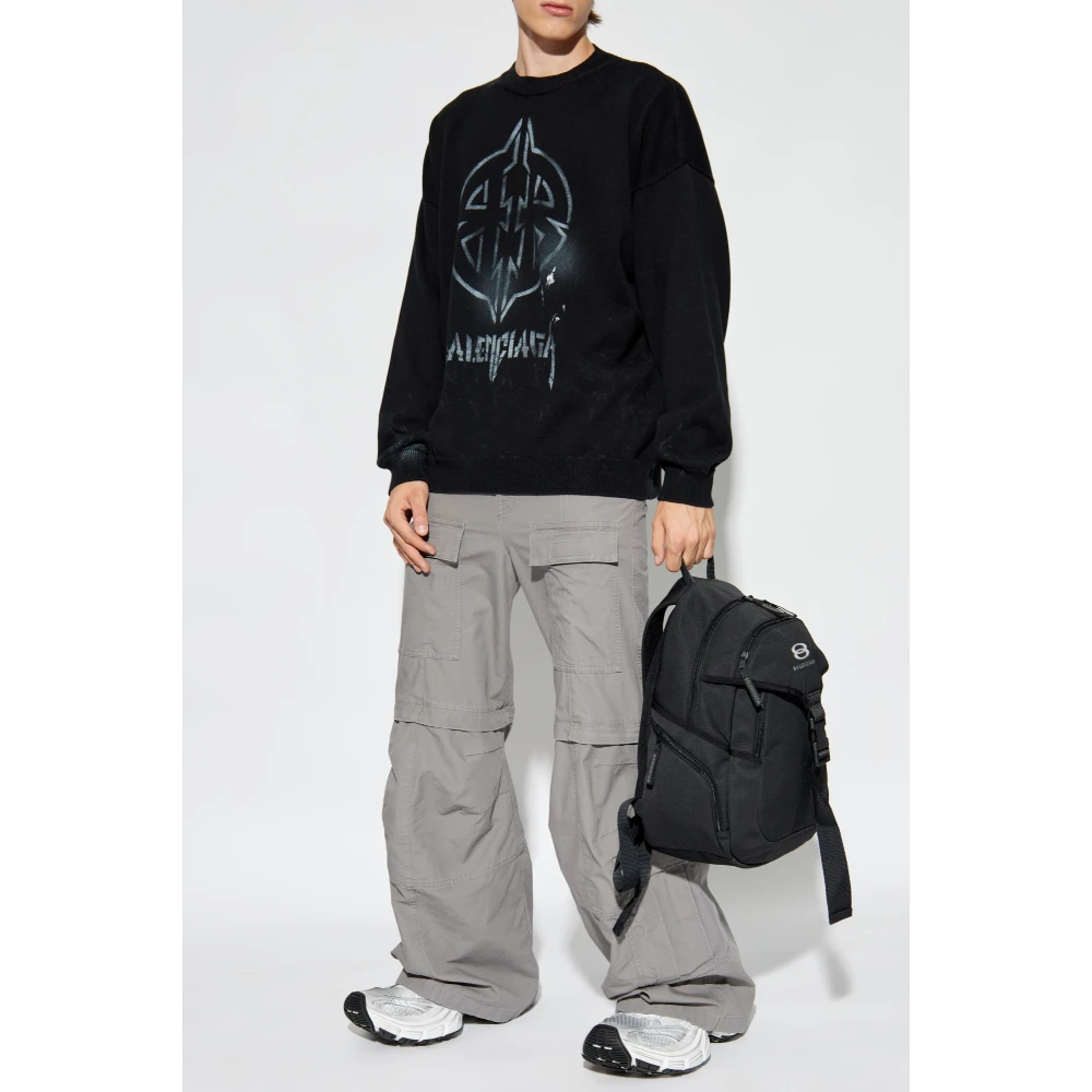 Balenciaga Trui met logo Black Heren