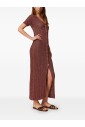 robe-marron-a-col-en-v-avec-fente