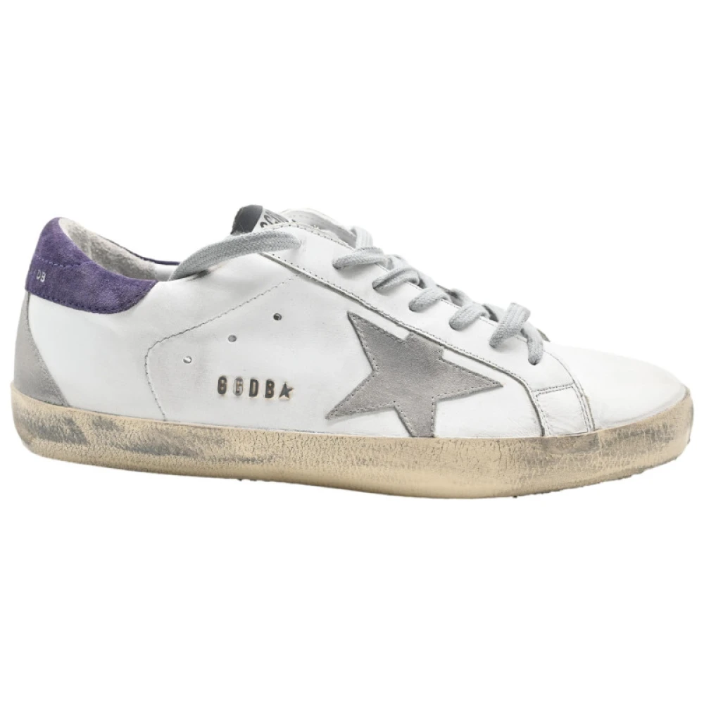 Golden Goose Vita och Lila Superstar Sneakers White, Herr