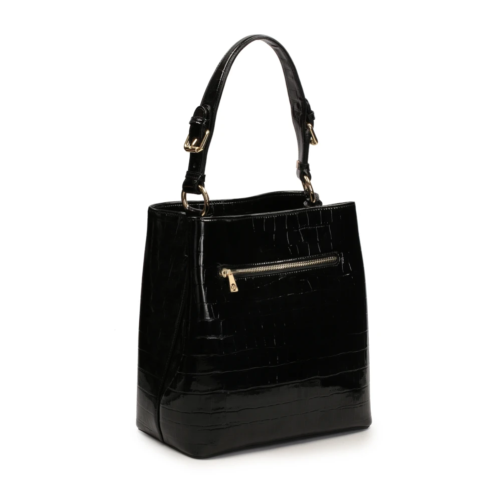 Kazar Elegante Geprinte Leren Handtas Black Dames