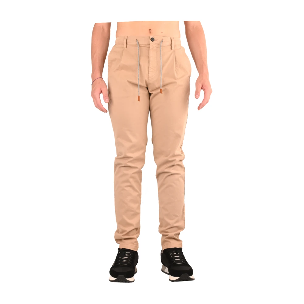 Eleventy Katoenen Jogger Broek Beige Heren