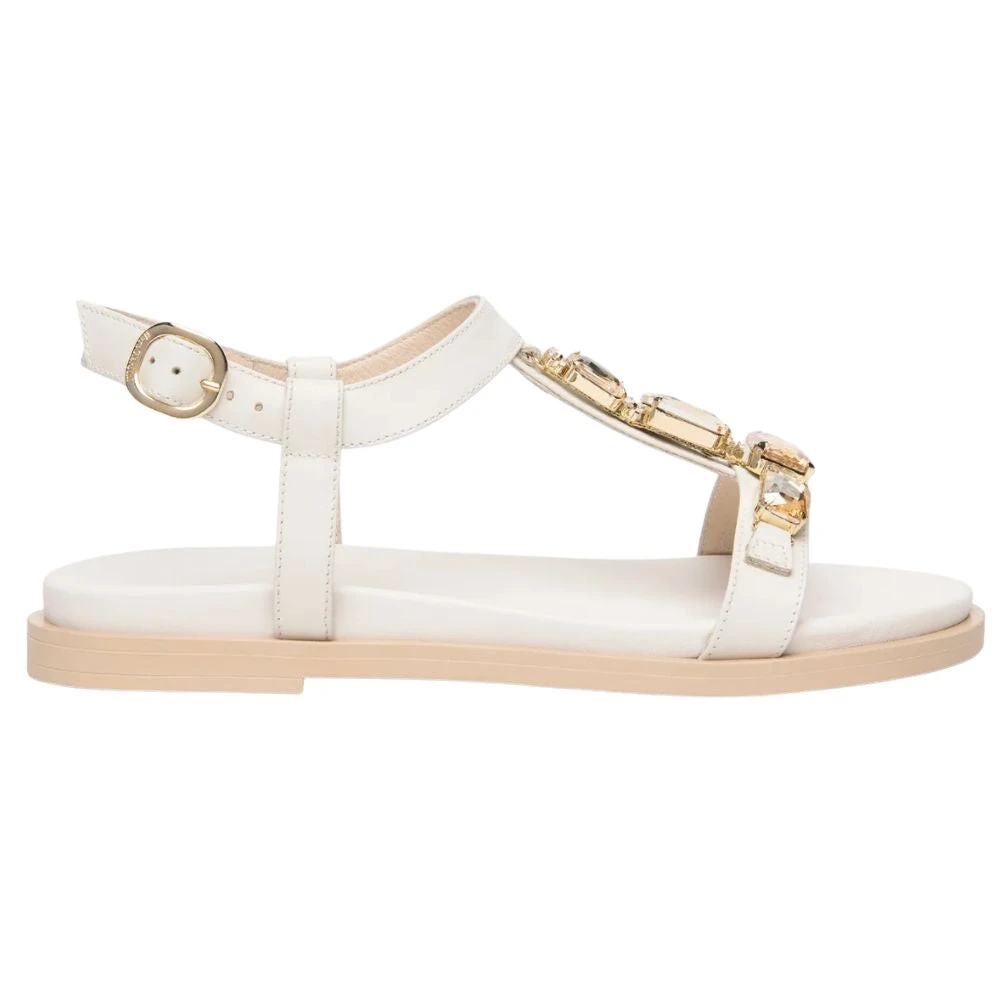 Nerogiardini White Flat Sandals, Female, 6 Uk, Sandalo