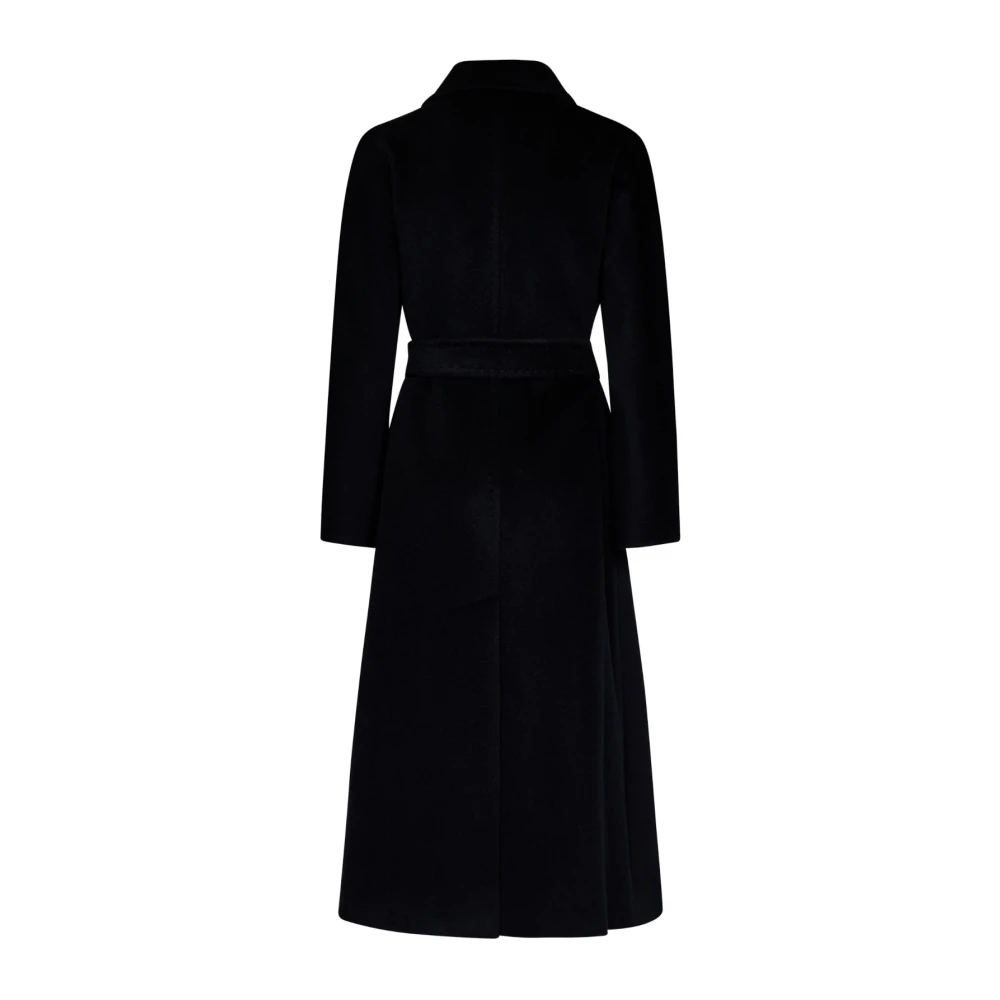 Max Mara Studio Zwarte bever wollen jas Black Dames