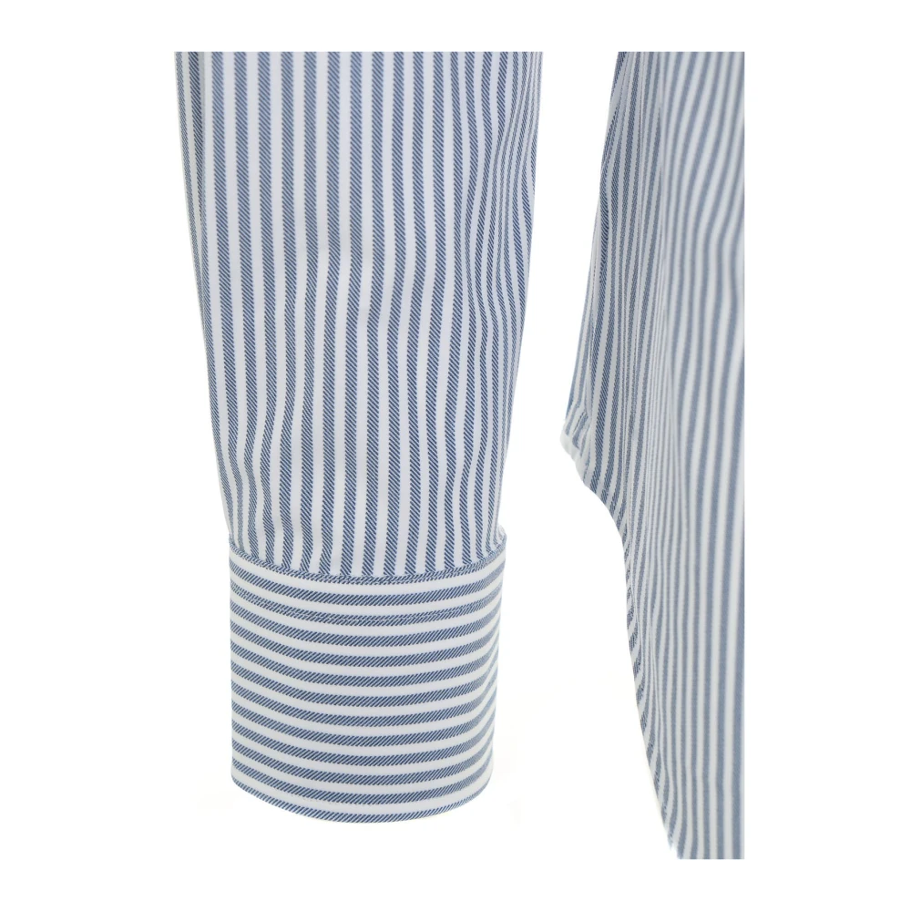Gender Actieve Textiel Tailor Shirt met Strepen Blue Heren