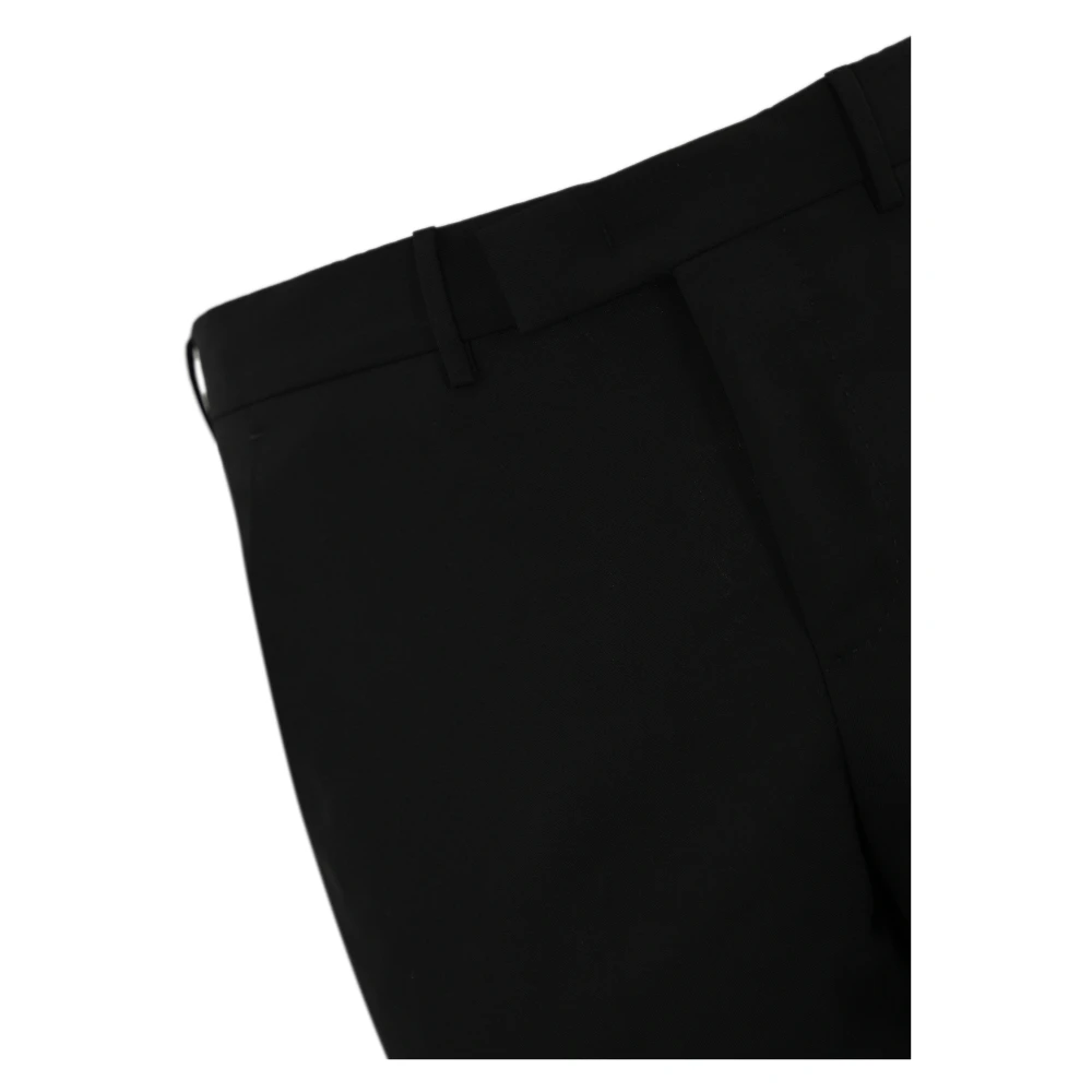 PT Torino Zwarte Wol Stretch Slim Fit Broek Black Heren