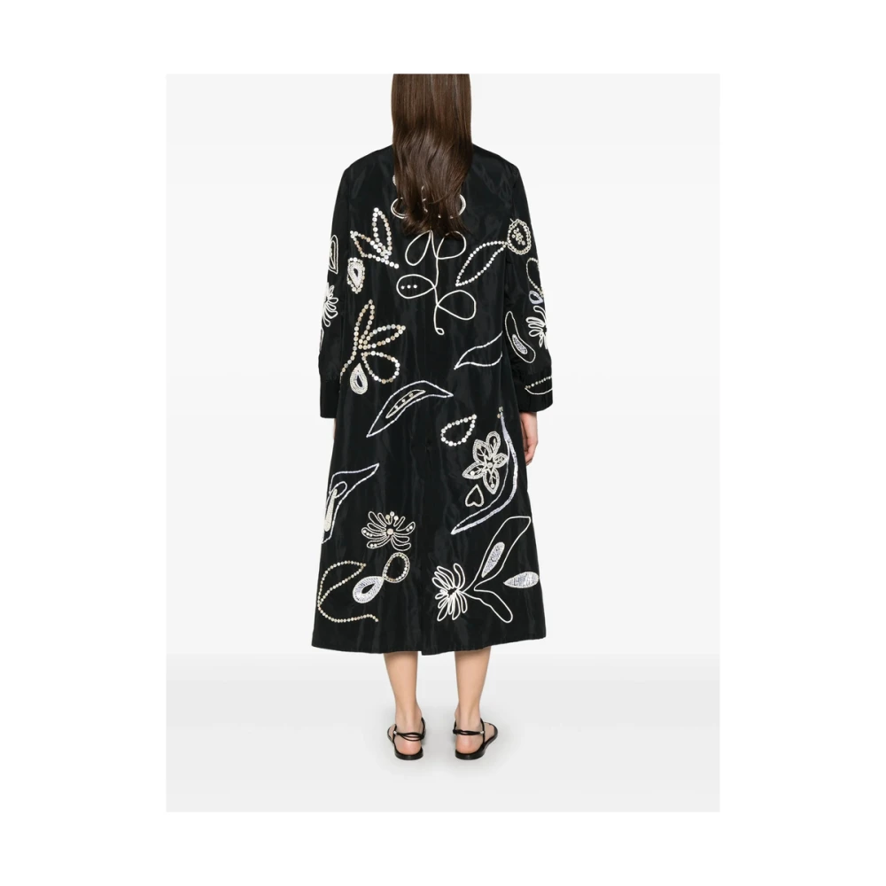 Forte Zwarte regenkleding met kraalversiering Black Dames