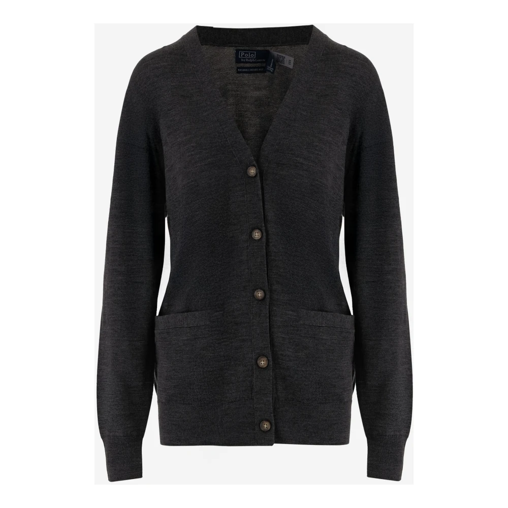 Polo Ralph Lauren Women's Black Wool Cardigan With Pockets